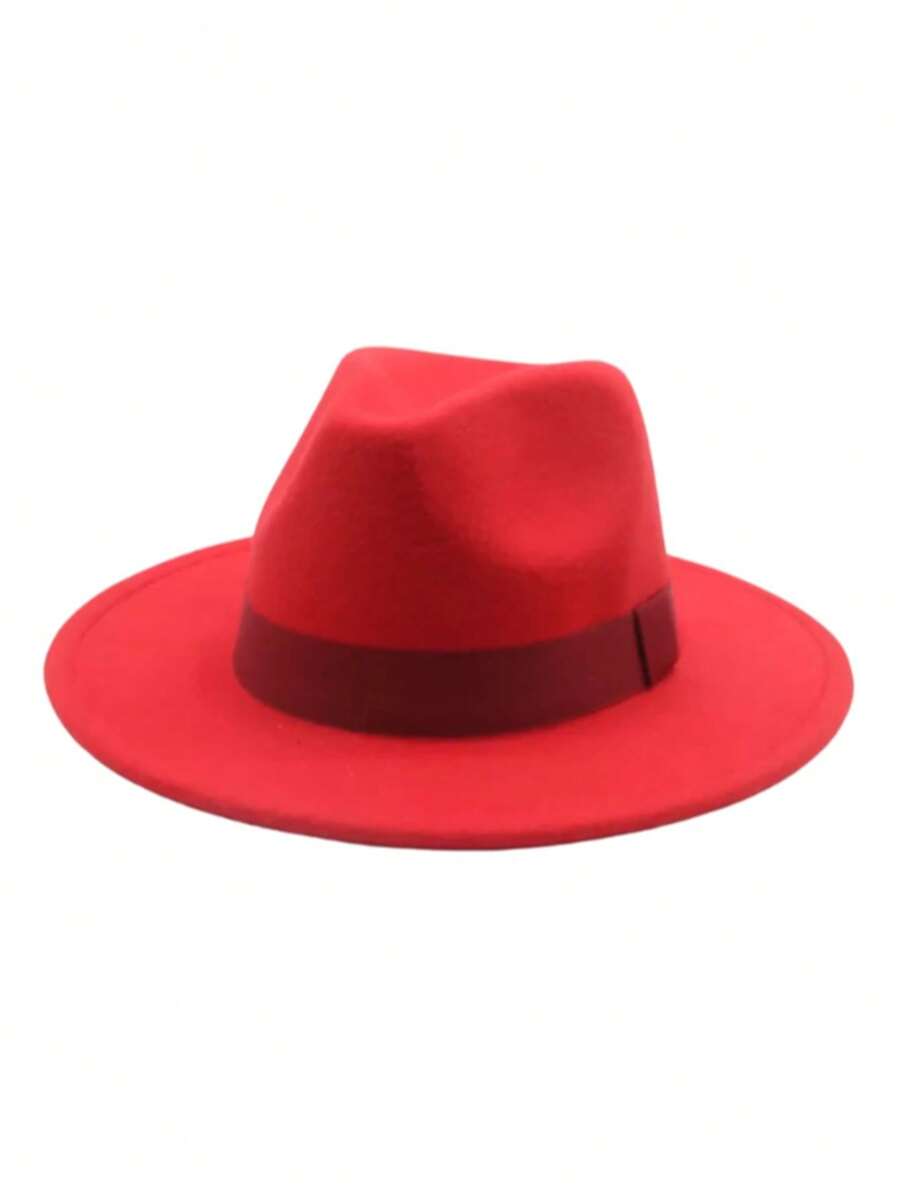 Men's Fedora Hat For Daily Wear And Gift For Friend, Casual - 紅色 - 查看 1