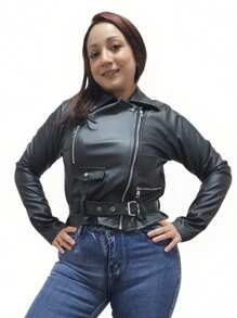 Chamarra de vinipiel ligera - Negro Mate - Ver 6