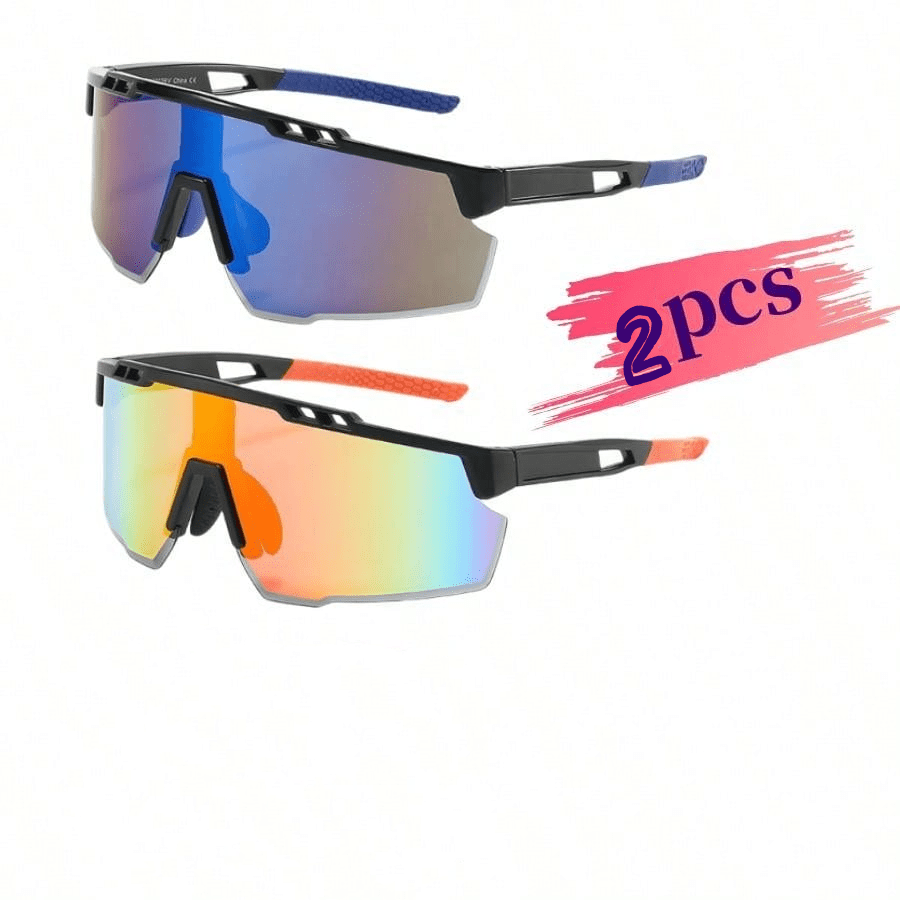 2 Pcs Of Advanced Fantasy Surround Polarized Glasses Set - Cool Fashion Design, Suitable For Men And Women, Outdoor Running Fishing Hiking Golf Ideal Accessories, Leisure Activities And Photo Props Perfect Choice
