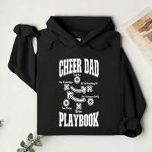 Cheer Dad Playbook Hoodie, Dad Life Hoodie, Cheerleader Dad Hoodie, Cheer Life Hoodie, Sports Dad Hoodie, Cheer Season Hoodie SSN-598 - 黑色 - 查看 1