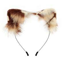 1pc Paasdecoratie Feestbenodigdheden Kattenoren Hoofdband en Staart, Feestaccessoires, Kostuumrekwisieten, Fotografierekwisieten, Dierenbont Hoofdband en Staart