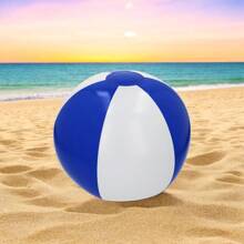 PromoClick 1 Piece Of Two-Tone Inflatable Ball, For The Beach Or Pool. For Playing In The Water, Large Inflatable Ball, Beach Ball. - Blue and White - View 1