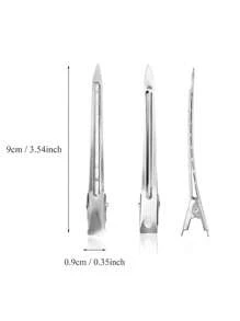 10 件/5 件镂空金属银色发夹，时尚简约街头风格 Y2K 9 厘米/3.54 英寸发饰适合女性日常化妆和发型设计、沙龙使用 - 銀色 - 查看 2