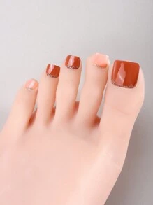 Beauty Sticker 26pcs Semi-Cured Gel Nail Stickers, Multi-Color Designs, French Manicure Style Shiny Self-Adhesive Full Nail & Toe Stickers, DIY Nail Art Supplies For Women, Suitable For Spring & Summer