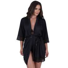 Fernanda Nursing Nightgown With Romantic Robe And Lace - màu đen - Xem 3