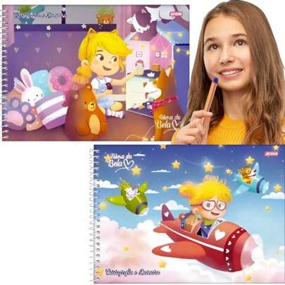 Caderno de Desenho e Cartografia 80 Folhas Espiral Capa Dura