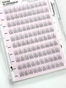 100 片无胶假睫毛，自然外观，三合一魔鬼鱼鳞片分段睫毛，C 卷曲单簇，适合初学者的高密度睫毛簇，睫毛簇，单根睫毛，睫毛，假睫毛 - C - 查看 8