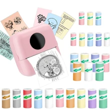Mini Drucker - X5 Aufkleber Drucker drucklos Aufkleber Hersteller kabelloser thermischer Taschendrucker für Studiennotizen, Aufkleber, Fotos, DIY Druck, mit Rollen Thermopapier