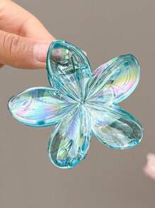 4 pièces/1 pièce Épingle à cheveux en forme de fleur holographique Y2K Style Sirène, grande taille 8 cm/3,15 po, rose, blanc, bleu, jaune, accessoires de mode en plastique léger, élégants, chics, minimalistes, de couleur unie, convient pour une utilisation quotidienne, casual, fête, déplacement, coiffure exclusive, queue de cheval, chignon, lavage du visage, maquillage, assortiment de tenues