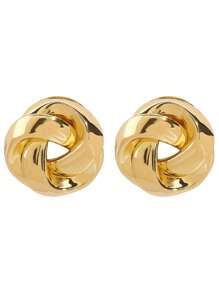 2 件时尚几何扭曲简约奢华休闲耳环