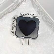 5pcs Black Heart-Shaped Charger Cover, Data Cable Protector, Winding Cord Organizer Compatible With IPhone 14 Pro Max/13/12/11, 18/20W Fast Charger Adapter, Boyfriend/Girlfriend Gift