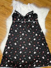 Maternity Nursing Nightgown In Suede Postpartum - 黑色 - 查看 1