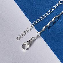 优雅单件925镀银8英寸精致三珠链手链，时尚女士魅力婚礼派对生日礼物首饰 - 銀色 - 查看 5