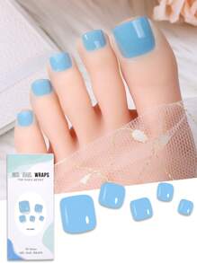 Beauty Sticker 26 件半固化凝胶指甲贴纸，纯红色自粘式全脚指甲贴，适合春季和夏季女士 DIY 美甲