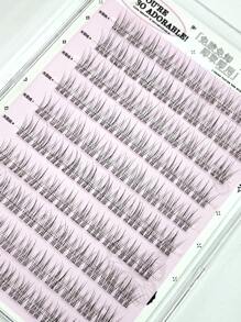 100 片无胶假睫毛，自然外观，三合一魔鬼鱼鳞片分段睫毛，C 卷曲单簇，适合初学者的高密度睫毛簇，睫毛簇，单根睫毛，睫毛，假睫毛 - C - 查看 10