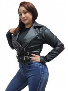 Chamarra de vinipiel ligera - Negro Mate - Ver 4