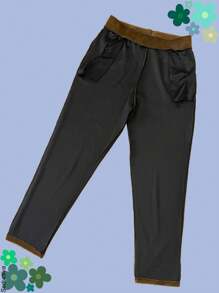 Pantalón semi-entubado para mujer, ideal para temporadas de verano y primavera, casual y elegante, tela tipo canalé, bolsillos laterales, ajuste de cintura natural con resorte, tela de algodón y poliéster, interior fresco, suave y cómodo.