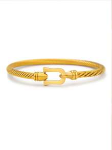 优雅锆石镶嵌幸运四叶草手链，时尚女士珠宝配饰，适合优雅的日常佩戴和派对饰品，是情人节、妈妈、母亲、母亲节、礼物的理想之选 - 金色 - 查看 5