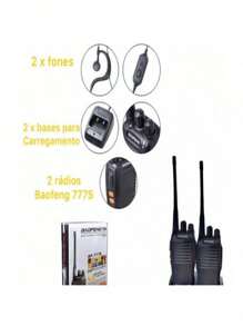 Kit 2 Walk Talk Radio Communicator Baofeng 777s With 16 Channels 12Km Range - Black - View 10