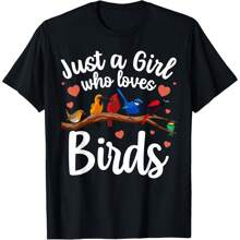 Cute Bird Art For Women Girls Birdwatcher Nerd Bird Watching T-Shirt