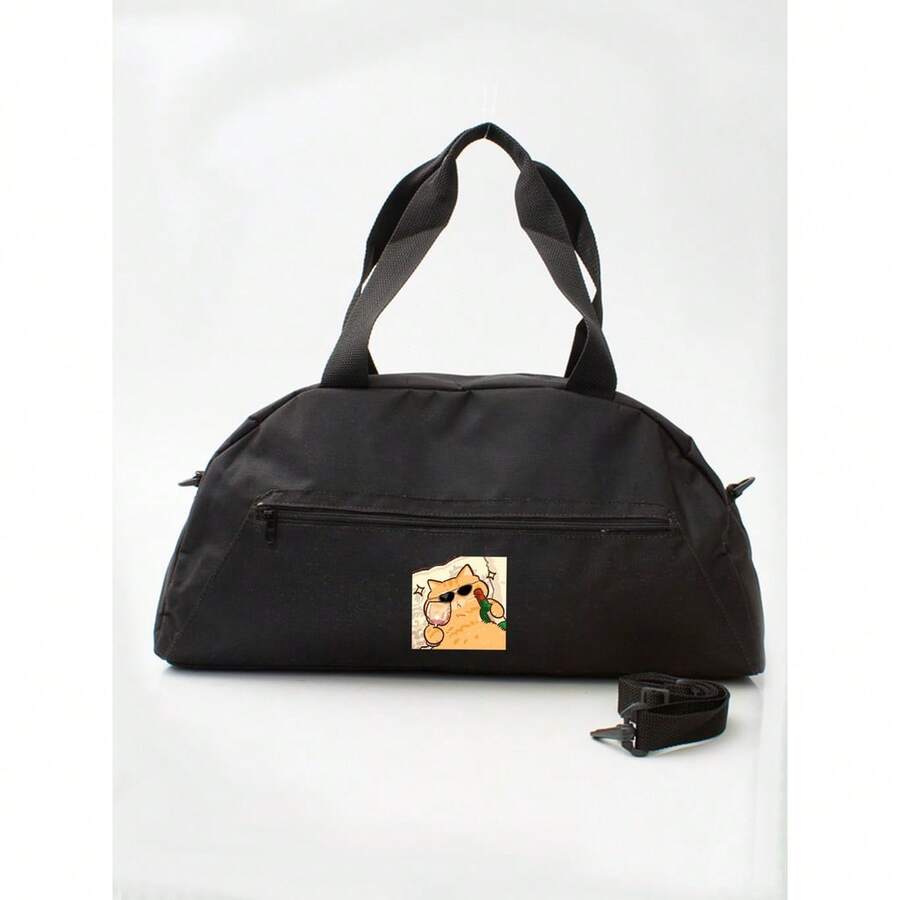 Mala Faixa  - GATO LARANJA VINHO - Stilo Club Academia Trabalho Escolar Faculdade Viagem Fut Masculino Feminino - Preto - Visão 1