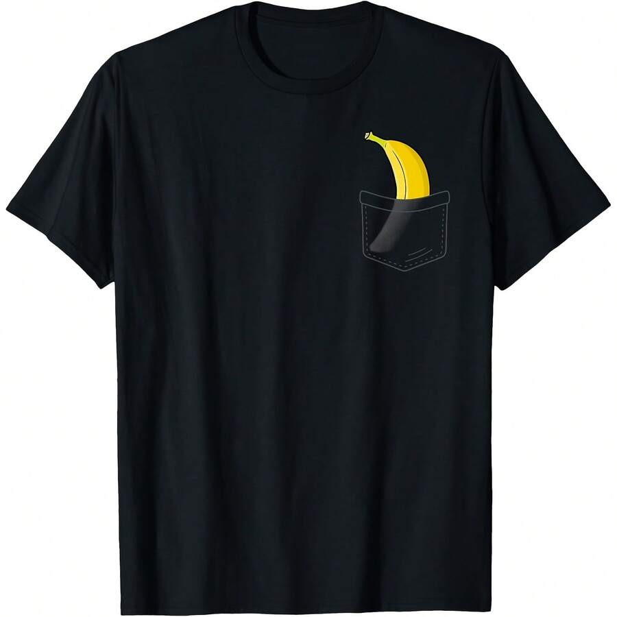 Cool Banana For Men Women Fruit Lover Banana Yellow Hawaiian T-Shirt - Black - View 1