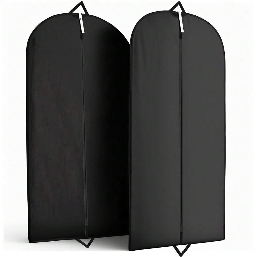 2 bolsas para ropa negras de 23 pulgadas x 40 pulgadas con cremallera para viaje y almacenamiento de trajes, esmóquines, vestidos y abrigos. Para camisetas blancas, pantalones negros, ropa de invierno para dama, vestidos, ropa de invierno para dama, vestidos elegantes para mujer, camisas blancas para dama, de manga larga, monos blancos para mujer, vestidos de primavera para mujer, ropa de primavera para mujer, primavera, ropa de primavera, minimalista, almacenamiento de blusas de verano - Negro - Ver 1