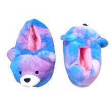 Indoor Bear Slippers For Home, Funny Design - Navy Blue - View 3