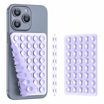 1pc Dual-Sided Silicone Suction Cup Phone Holder, Compatible With Iphone And Android, Adjustable Angle And Compact Design, Ideal For Makeup, Dance, Fitness, Yoga, Shower, Watching Shows, Perfect For Videos And Selfies, Great Gift For Friends And Birthday