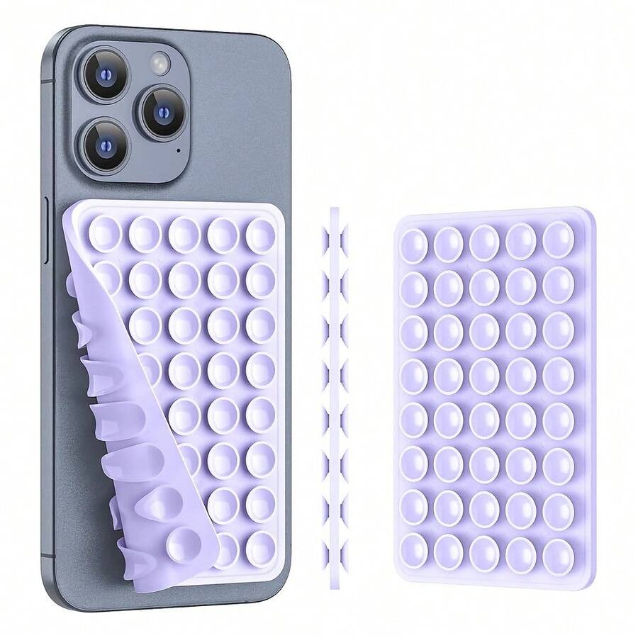 1pc Dual-Sided Silicone Suction Cup Phone Holder, Compatible With Iphone And Android, Adjustable Angle And Compact Design, Ideal For Makeup, Dance, Fitness, Yoga, Shower, Watching Shows, Perfect For Videos And Selfies, Great Gift For Friends And Birthday - Multicolor - View 1