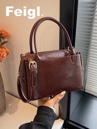 新款纯色波士顿休闲包女士手提包小方包时尚百搭高端欧美风单肩包斜挎包手提包