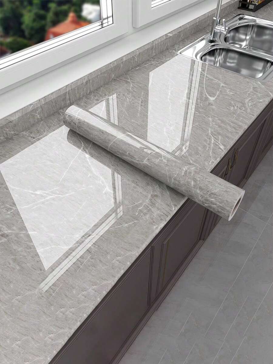 1 Piece Of Multi-Color Marble Pattern Self-Adhesive Kitchen Sticker, Waterproof, Oil-Proof, Suitable For Walls, Stoves, Countertops, Cabinet Renovation, Table Renovation, Bathroom Sink, Marble Wall Stickers.