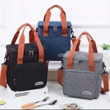 Thermal Lunch Bag Large Double Compartment Lunch Box B250 - Màu xanh lam - Xem 3