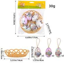 6PCS- Easter Egg Hanging Creative Braided Basket Eggs Easter Decorating Pieces Scene Layout Eggs - Multicolor - View 21