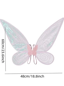 1 Set Colorful Butterfly Wings & Angel Fairy Wings, Stage Performance Holiday Party Costume Props - Multicolor - View 2
