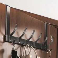 1pc/2pcs New No-Drill Door Hook, Over-The-Door Hanging Rack, Extended Length Door Mounted Clothes Hanger, Essential For Bedroom Storage And Organization. - Multicolor - View 2