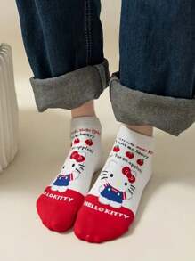 Sanrio 15/30双随机三丽鸥Culomi猫咪图案袜子，Hello Kitty可爱卡通猫咪短袜，休闲百搭，适合日常穿着，青少年圣诞礼物