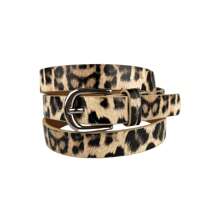 Leopard Print Versatile Alloy Tiger Skin Leather Belt, Sexy Unisex Automatic Buckle Fashion Simple Design For Ladies