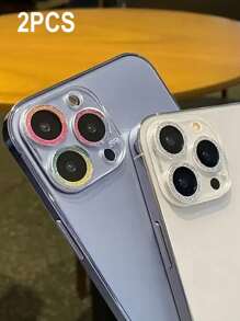 CSDZ 2 件 3D 闪光全相机镜头保护膜，兼容 16/16Pro/16Promax、15/15Pro/15Promax/、iPhone14/14Plus/14Pro/14ProMax、iPhone13/13Pro/13ProMax、iPhone12/12Pro/12ProMax、iPhone11（1 * 银色 + 1 * 多色）生日、家人、朋友的礼物，闪亮水晶、镜头保护膜、手机配件，防水防震防摔防摔防刮防指纹全覆盖 - 彩色 - 查看 3