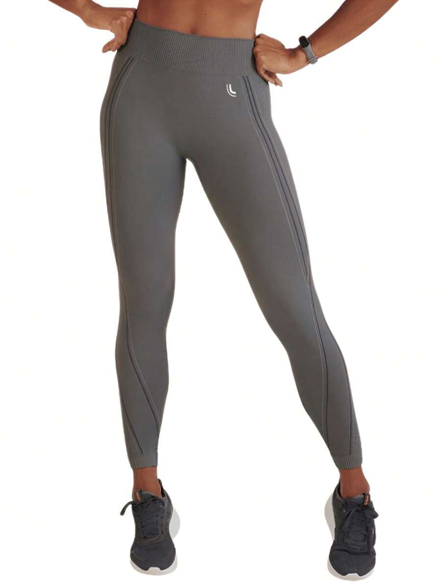 Max Lupo Sport Women's Seamless Butt Lifting Gym Workout Leggings - 灰色 - 查看 1