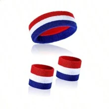 3pcs/Set Sweatband Set, Colorful Striped Sweatbands With 1 Headband And 2 Wristbands, Sports Anti-Perspirant Bands Gym, Hair Accessories, Men Accessories