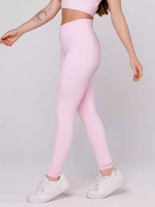 Women's Basic Gym Polyamide Fitness Leggings Navy Blue And Gray Intense Lot Fitness Collection - Baby Pink - View 3