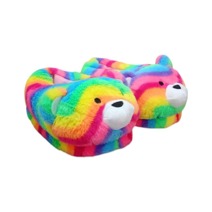 Pantuflas de oso para niños (unitalla 18 - 22.5) calzado de interiores para el hogar, divertido diseño, ideal regalo para niños - Multicolor - Ver 1