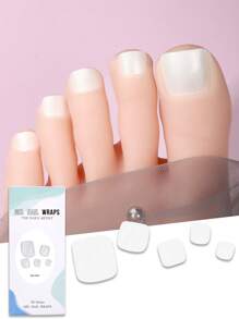 Beauty Sticker 26 件半固化凝胶指甲贴纸，纯红色自粘式全脚指甲贴，适合春季和夏季女士 DIY 美甲