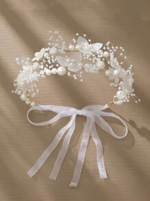 1 件优雅花环头带，适合派对、表演、主持、度假、迷人仙女风格、发饰、发环