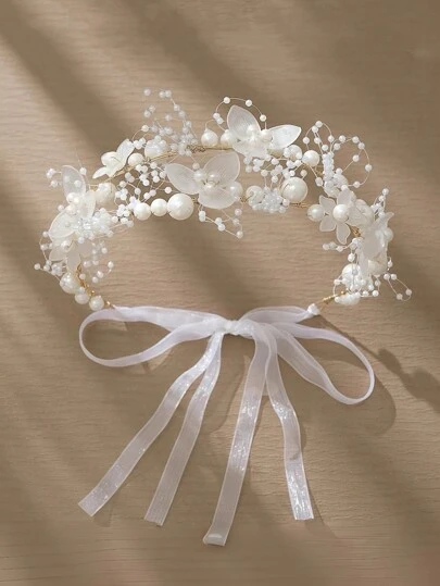 1 件优雅花环头带，适合派对、表演、主持、度假、迷人仙女风格、发饰、发环