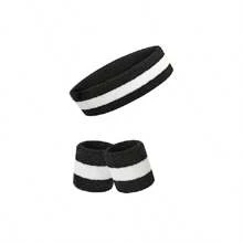 3pcs/Set Sweatband Set, Colorful Striped Sweatbands With 1 Headband And 2 Wristbands, Sports Anti-Perspirant Bands Gym, Hair Accessories, Men Accessories