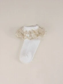 6 pares de calcetines blancos de malla transpirable y suave con borde de encaje, estilo escolar para estudiantes niñas y baile, adecuados para todo el año - Blanco - Ver 6