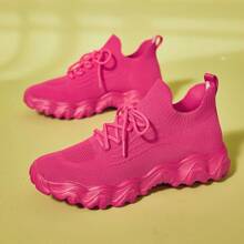 Zapatos deportivos casuales de mujer, de unicolor, cómodos, transpirables, antideslizantes, aptos para correr y uso diario