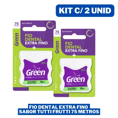 Kit Fio dental encerado com 75 metros sabor Tutti-Frutti - Green